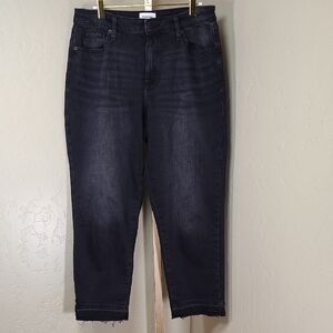 Sonoma Women's Dark Wash Raw Hem Ankle Jeans Size 14